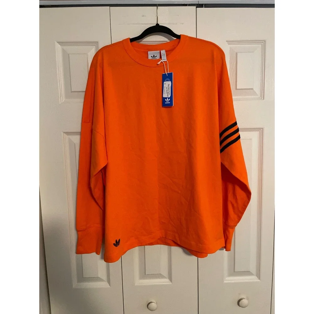 Adidas Originals Neuclassics LS Long Sleeve Orange T-Shirt IM2098 Mens Large NEW